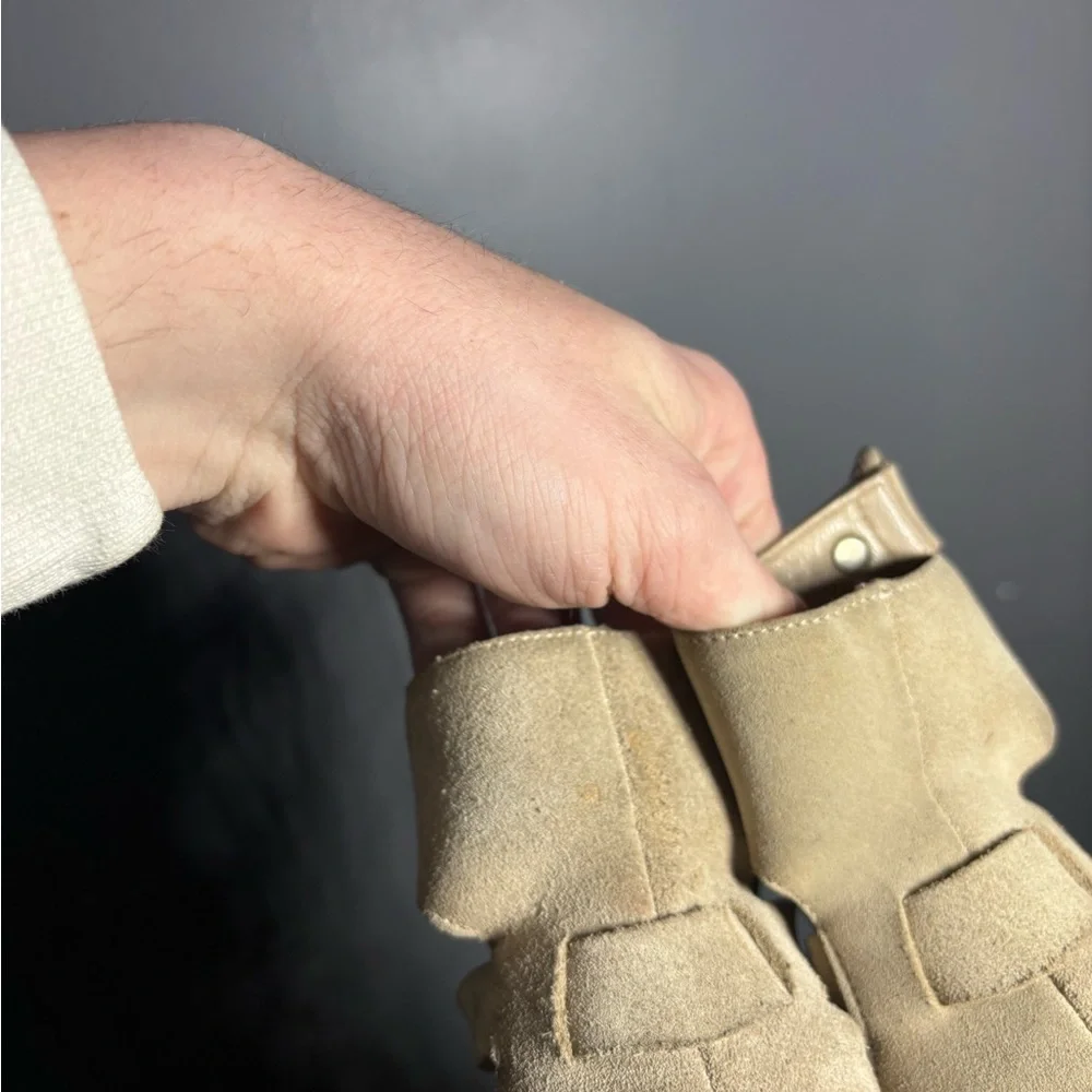 GUCCI Jasmine Beige Suede Lace Up Espadrille Heeled Sandals Size 39.5 - Picture 5 of 10